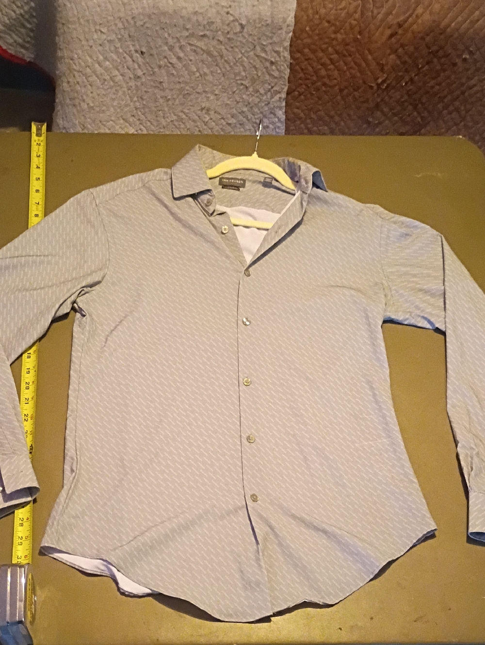 Van Heusen Light Blue Micro-Pattern Dress Shirt